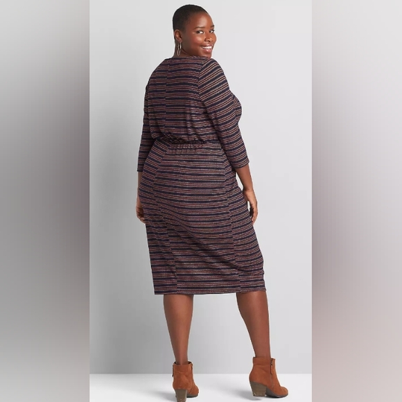 Lane Bryant Boatneck Sheath Dress With Button Detail - Picture 2 of 12